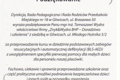 Podziękowanie przedszkole