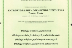 UDT Uprawnienia na szkolenei na wózki widłowe